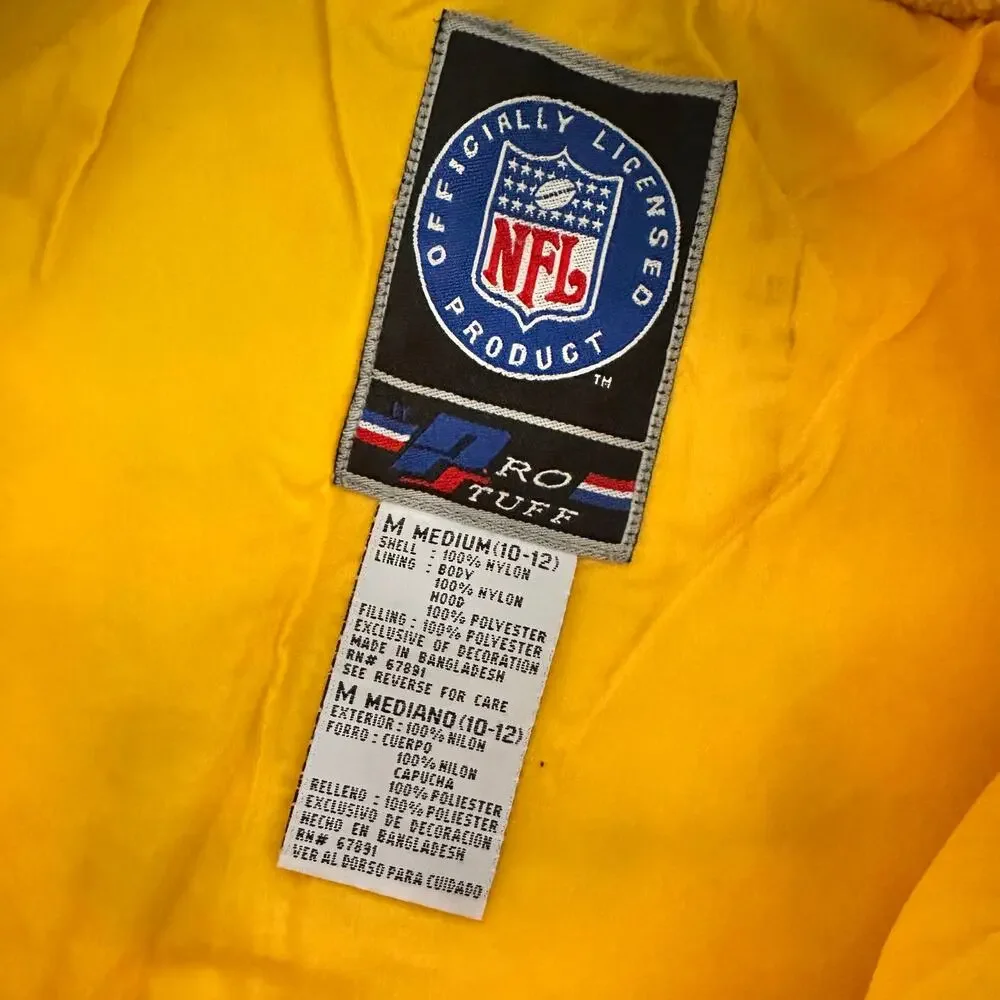 Vintage 90s Minnesota Vikings NFL Puffer Jacket Pro Size Medium (10-12) Women's